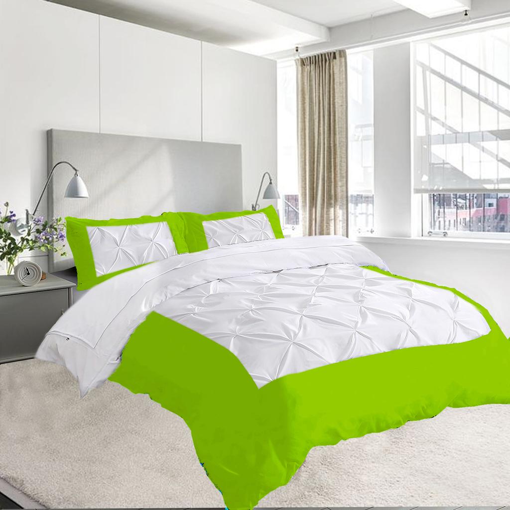 Dual Tone 600TC 3PC Duvet Cover Set 100% Egyptian Cotton - Dual Design, Multi Sizes & Colors (1 Duvet Cover & 2 Pillow Shams)