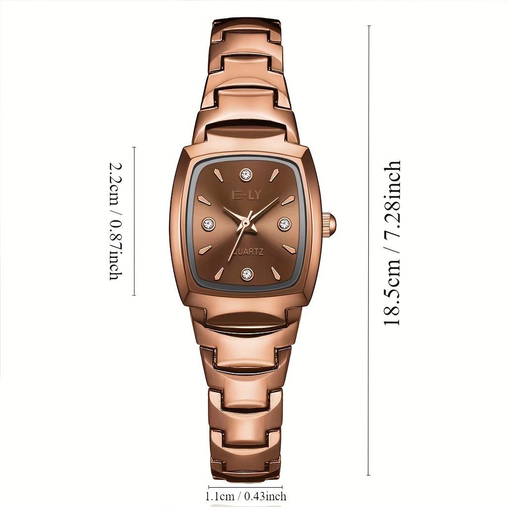 Кварцевые часы из цинкового сплава с квадратным циферблатом из горного хрусталя, ремешком и указателем из цинкового сплава - Подарки для женщин и мужчин