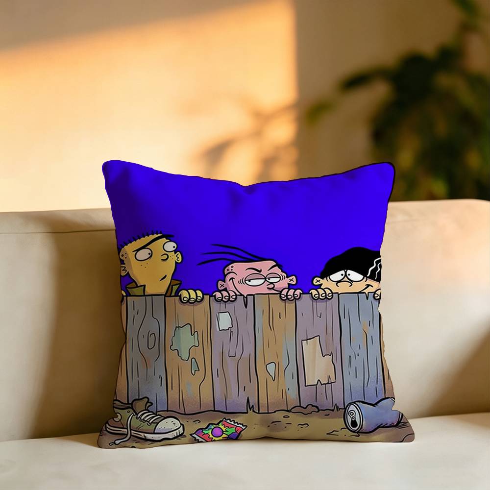 The Cartoon Ed Edd Eddy Square DoubleSided printed Pillow Case Bedroom Bedside Pillow Sofa Cushion Cover