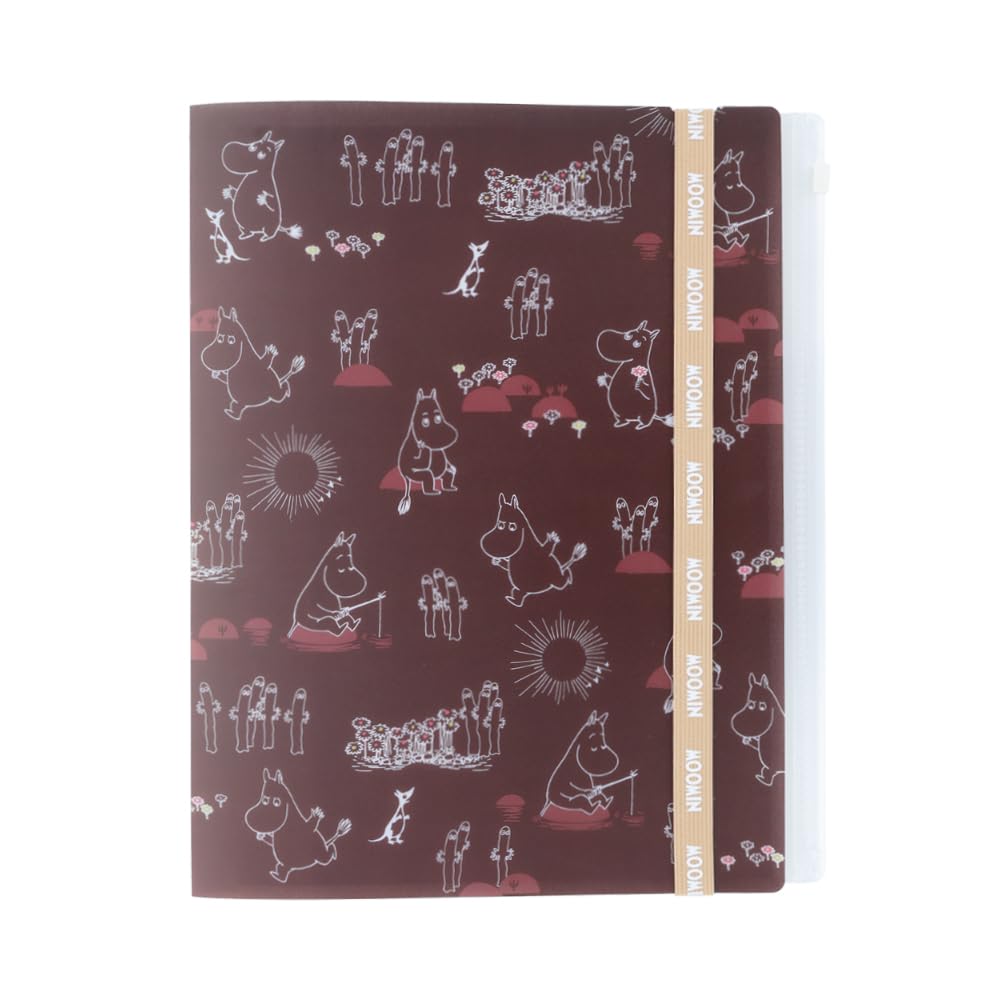 Stationery Moomin Clear File with 2024 S2172135 Sun-Star Band, Autumn/Winter Chocolate,