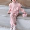Комплект одежды для девочки весна-осень, вельветовый костюм для девочки, свитер и брюки, небольшой комплект из двух предметов для девочки с ароматом