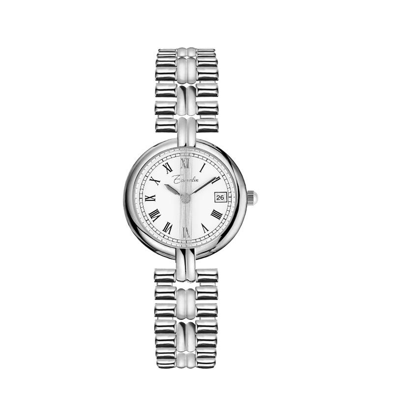 Новые легкие роскошные часы в средневековом стиле, простые маленькие круглые часы с римской шкалой и стальным ремешком, женские часы с темпераментом