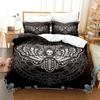 Black Death Moth Bedding Set Gothic Skull Duvet Cover Set Butterfly Bedclothes 23pcs Moon Stars Luxury Home Textiles