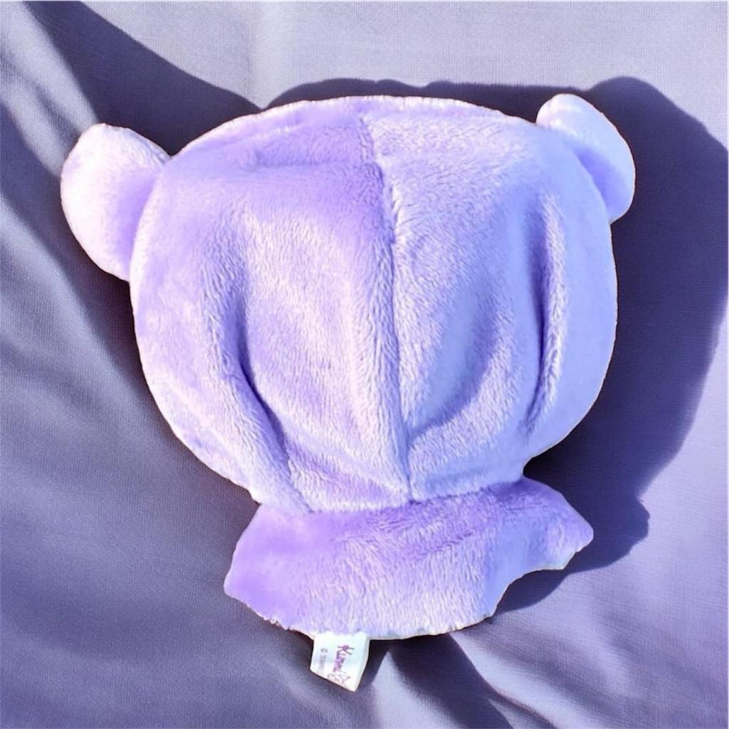 Dressed-up Mime plush toy with poncho, approximately 15cm, official cute merchandise (1, black purple)