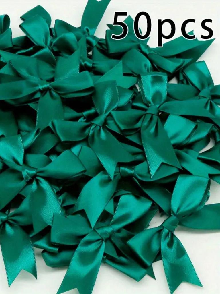 50 шт., ленточный бант, ремесленный бант, розовый, белый, цветочный, подарочная завязка, свадебное украшение, бант, бант своими руками, украшение для вечеринки по случаю рождения, украшение для выпечки