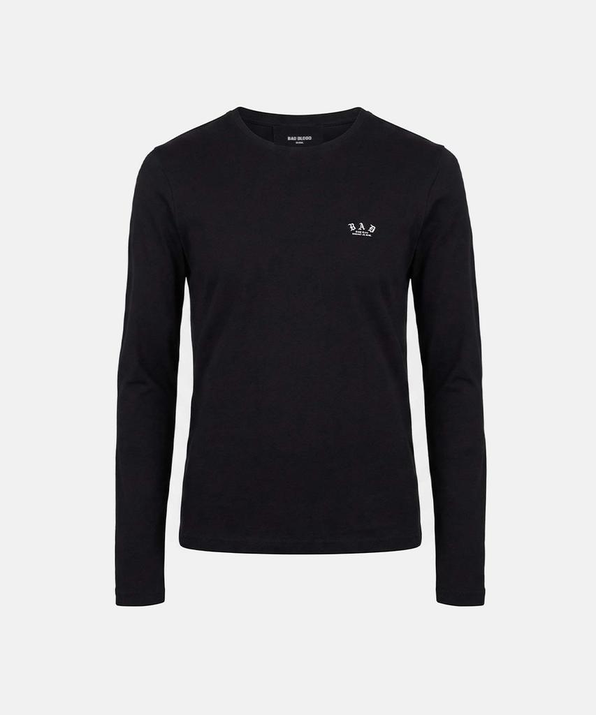 BADBLOOD Bad Mini Logo Fitted Long Sleeve T-Shirt - Black