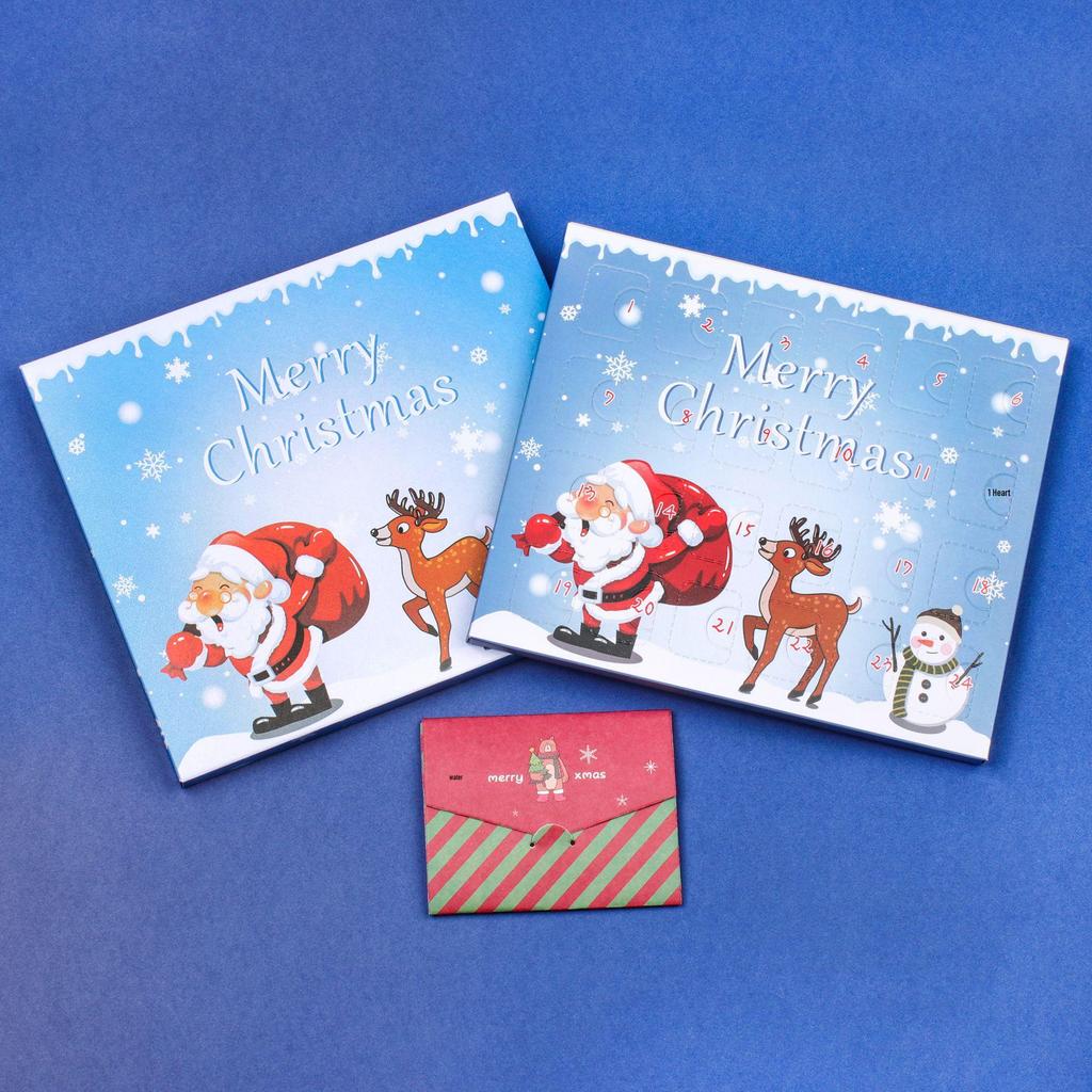 Конверт рождественского адвент-календаря с 24 ячейками: Сделай сам браслет и поздравительная открытка с благословением детский подарок