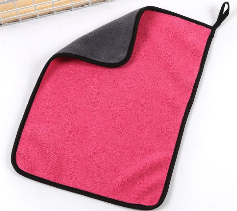 Двухцветное влаговпитывающее полотенце из кораллового флиса для чистки автомобиля, двустороннее, с возможностью нанесения логотипа