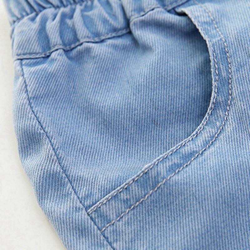 Джинсы для девочек 5-16 лет, повседневные, с вышивкой в виде звезд