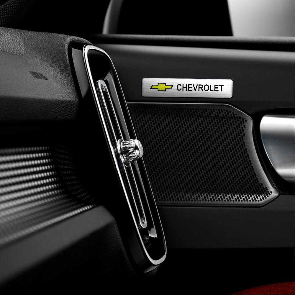 AABHM1 1/2Pcs 3D Aluminum Emblem Trunk Side Body Sticker For Chevrolet Cruze Lacetti Sonic Spark Sail Aveo Cobalt Malibu Captiva Camaro