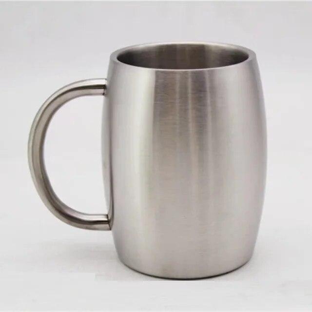 Набор изолированных кофейных кружек из нержавеющей стали, кофейные чашки с двойными стенками и устойчивой к разливу крышкой, прочная ручка, вакуумная чашка для воды, бутылка