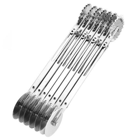 Pizza Hob Stretchable Non-rusting 2 Heads 37748 Wheels Stainless Steel Pastry Cutting