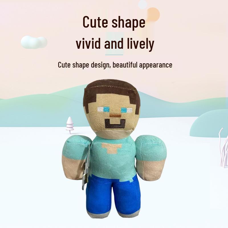 Плюшевая фигурка Зомби и Черного Стива из Minecraft - Сидячая поза