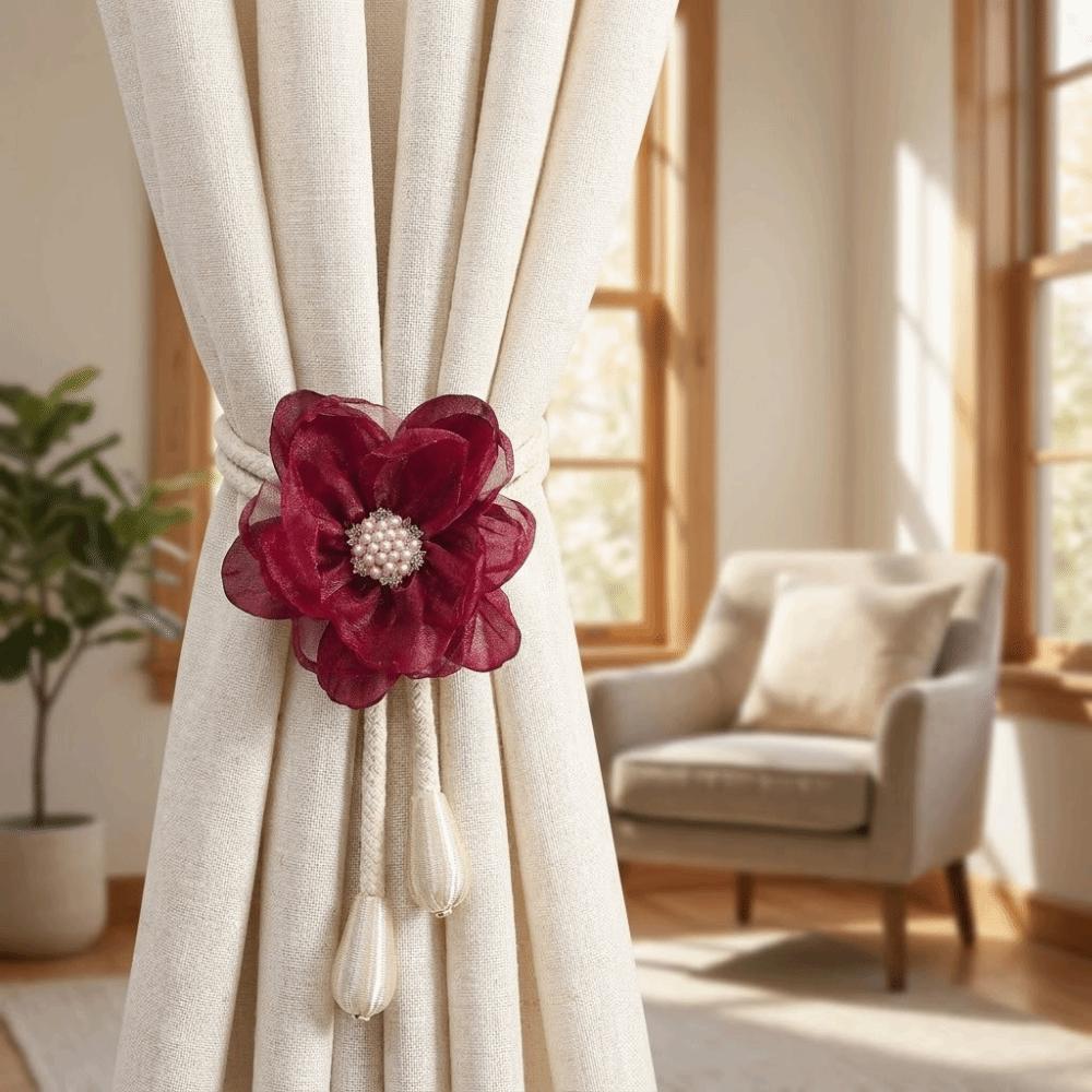Romantic Flower Window Tiebacks Exquisite Curtain Straps Clips Curtain Tape Wedding