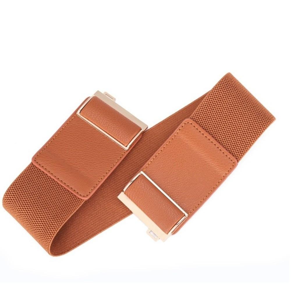 Waist Defining Elastic Wide Belts Solid Color Dress Belt Stretch Waistband Coat Accessories