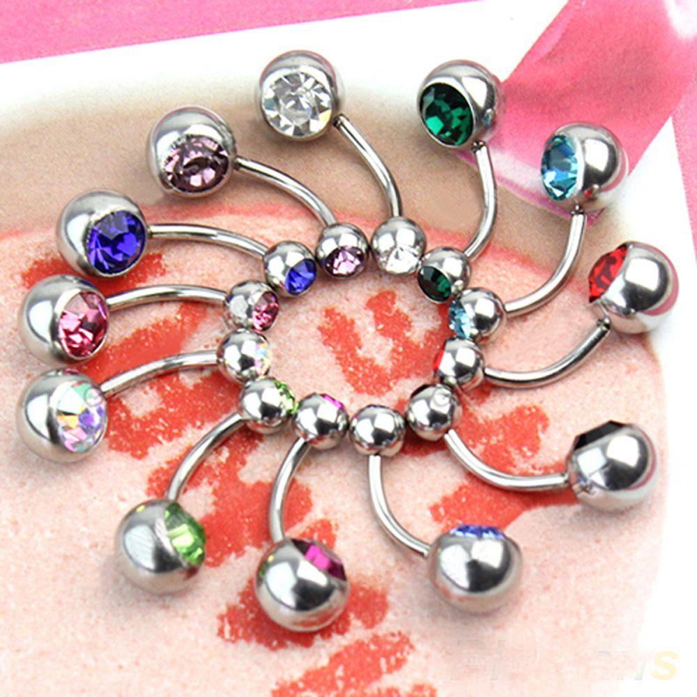 12x316L Surgical Steel Summer Bikini Fashion Body Piercing Belly Button Navel Bar Ring Jewelry