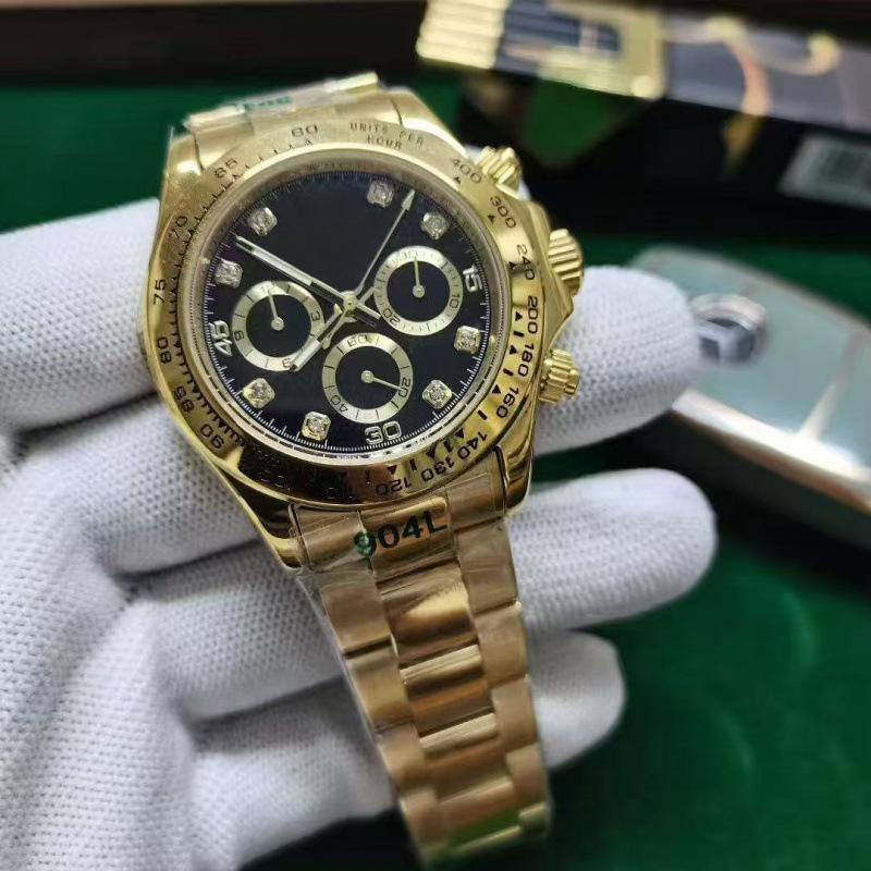 Мужские автоматические часы Laojia Daytona Зеленый Золотой Вселенная Хронограф