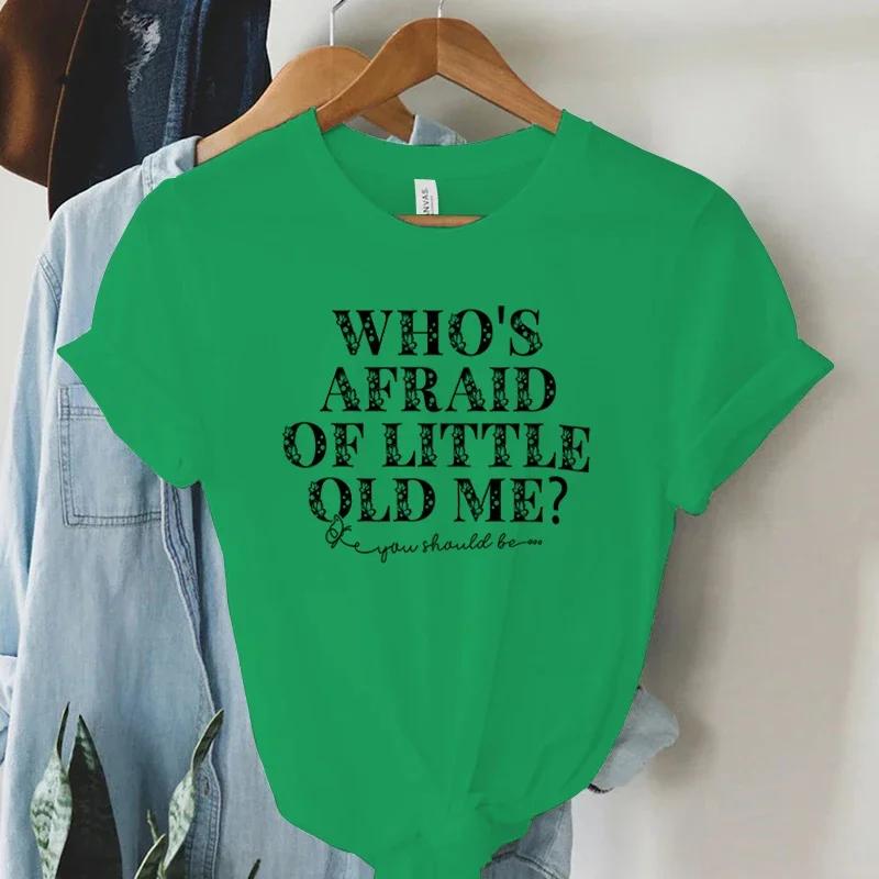 2024 New TTPD Music Album T-Shirts Women's Who's Afraid of Little Old Me Print T Shirt Harajuku O-Neck Short Sleeve Fans Tshirt