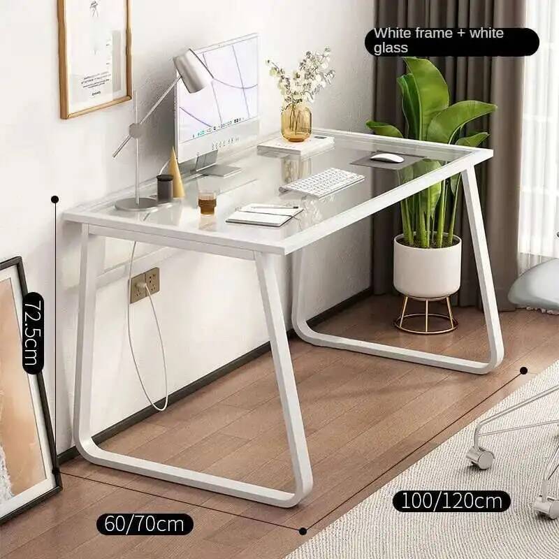 Tempered Italian Glass Computer Desks Nordic Home Furniture Student Gaming Table Bedroom Dressing Table Transparent Writing Desk