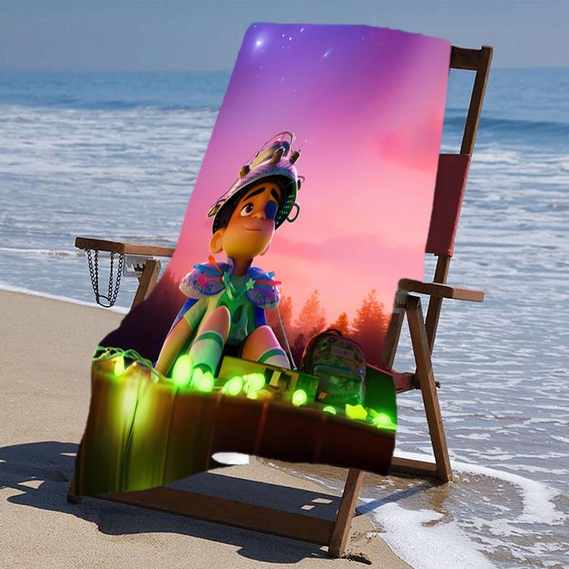 proof beach towel with a Elio Ooooo & Glordon1 pattern - soft,absorbent,quick-drying,machine washable - perfect for swimming,camping,bathing