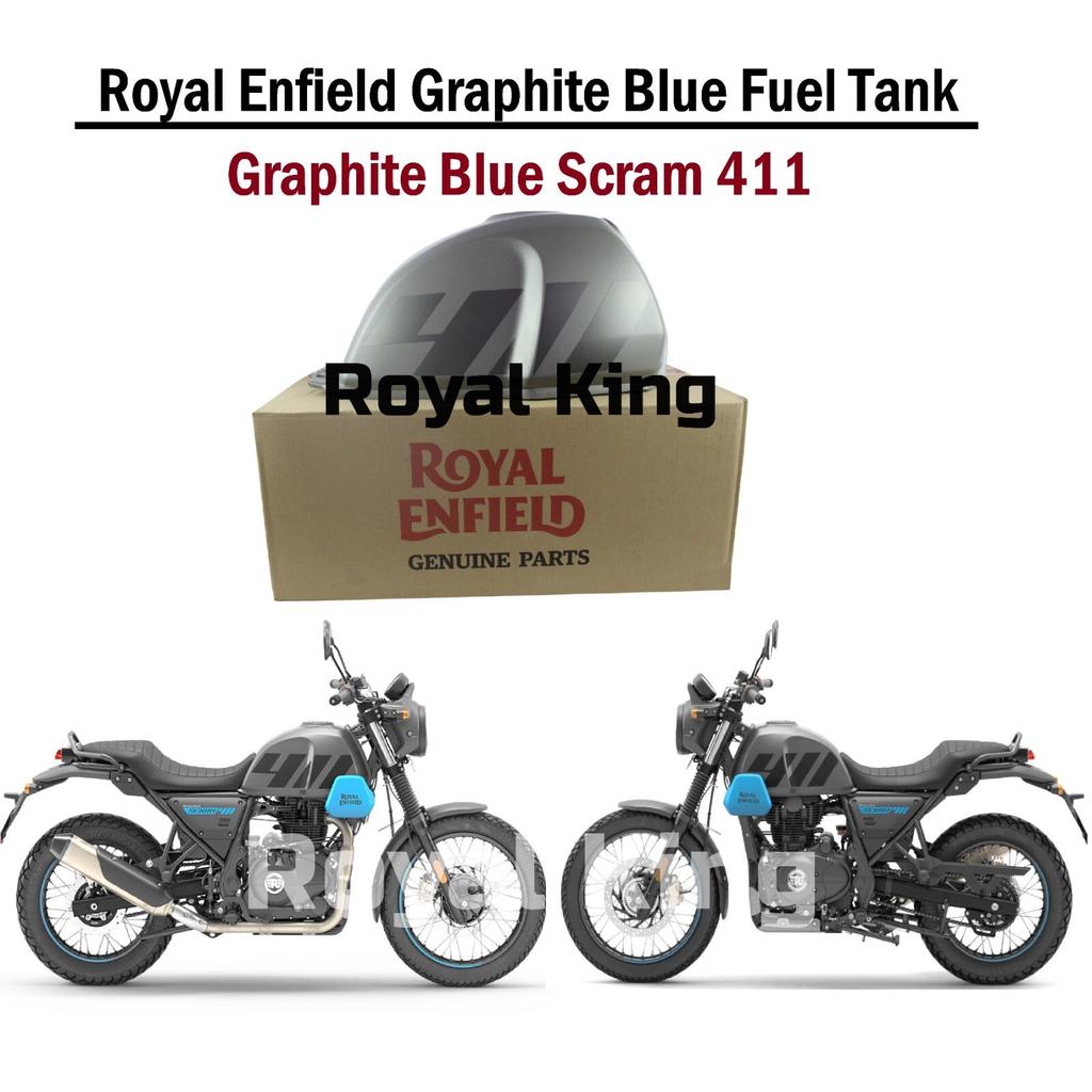 Royal Enfield "Graphite Blue SCRAM 411cc" "Petrol Fuel Gas Tank"