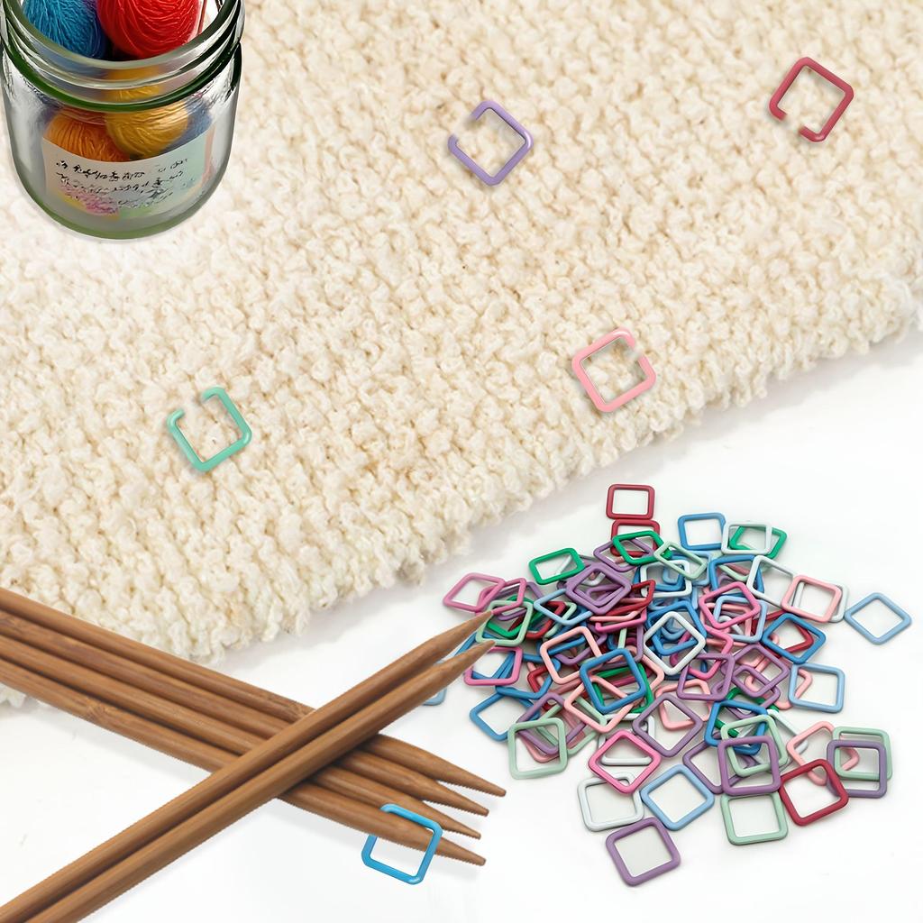 Hand-Knitted Anti-Unraveling Metal Safety Pin Stitch Markers for Knitting