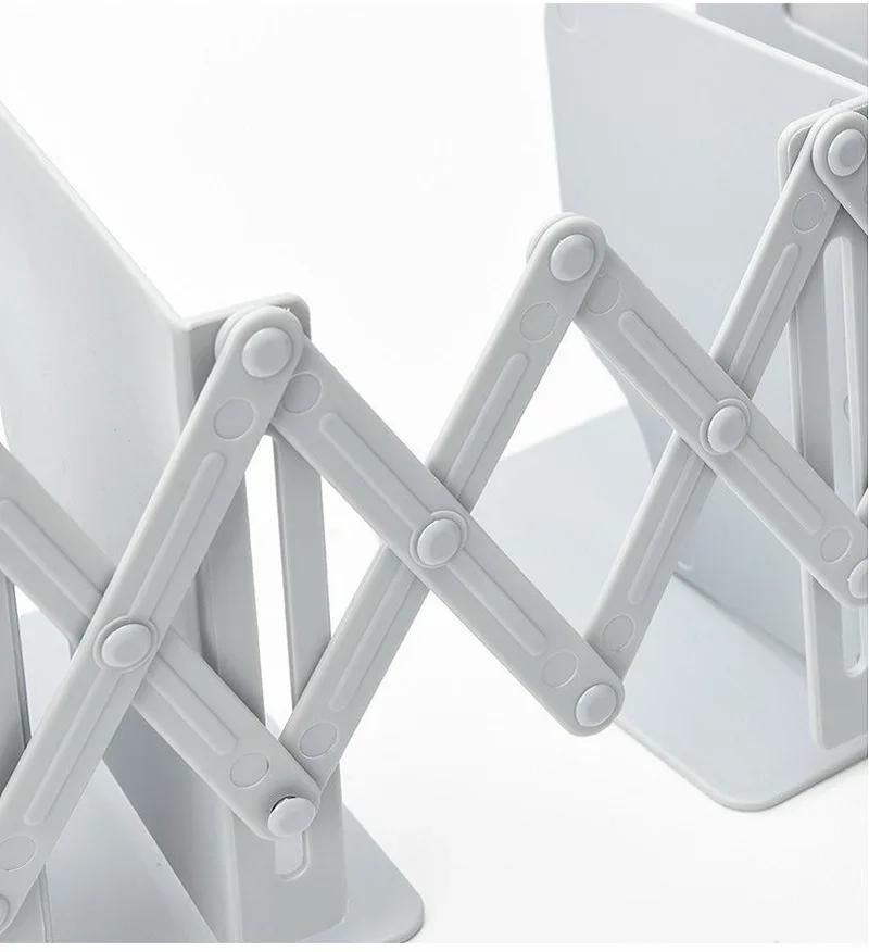 Выдвижные подставки для книг для полок Подставка для книг Регулируемая книжная полка с держателем для ручек Настольный органайзер Офисные принадлежности