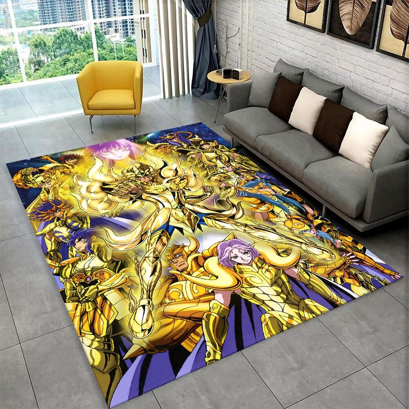 Ретро Ковер Мультяшный Saint Seiya для Игровой Комнаты, Спальни, Гостиной, Дивана, Домашнего Декора, Детский Коврик Нескользящий Пол