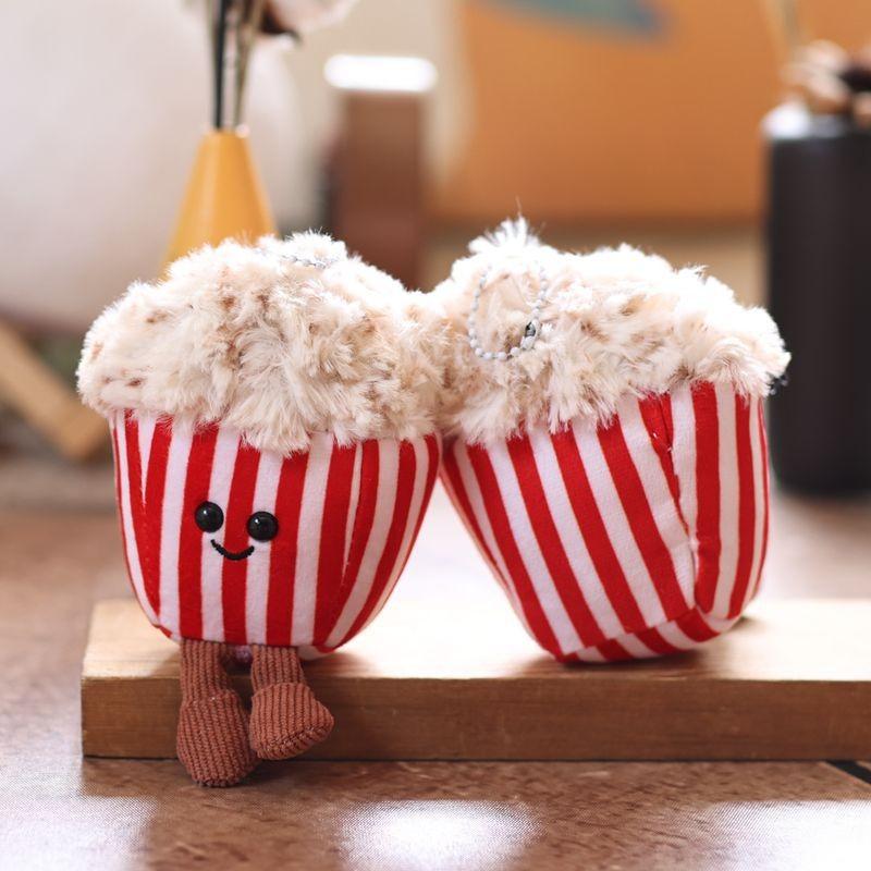 Милый плюшевый брелок для ключей в виде попкорна, мягкая кукла, детский кулон, украшение для рюкзака