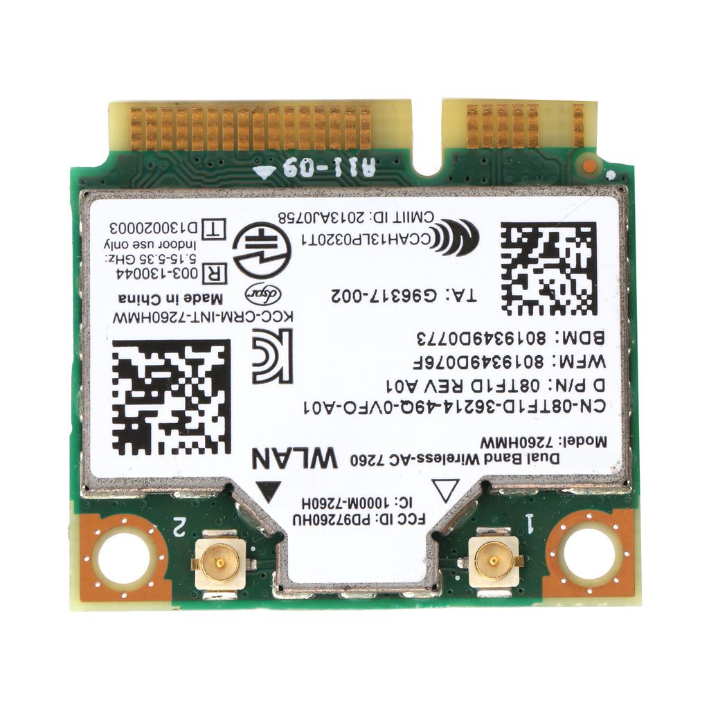 Беспроводная Wi-Fi карта Mini PCIE DualBand BT 4.0, сетевой модуль для Intel 7260 ac и Dell 7260HMW