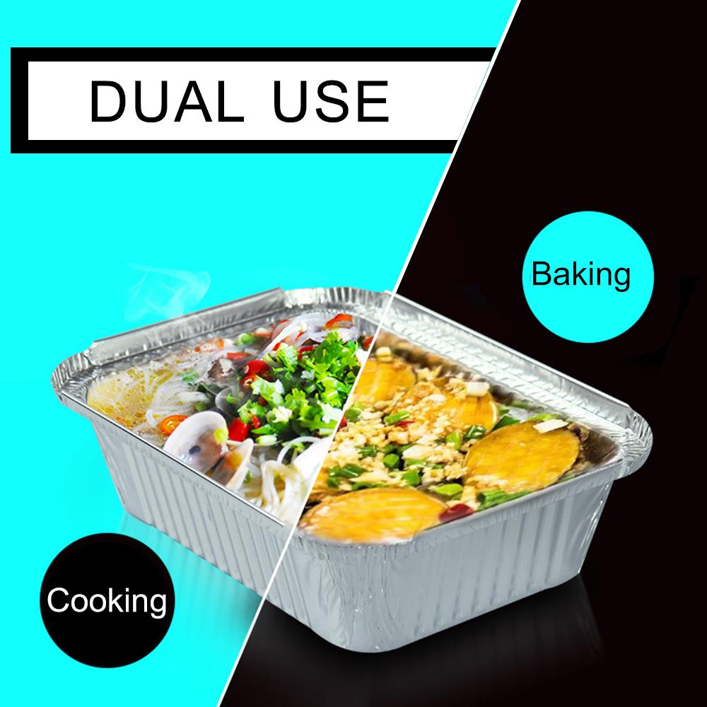 Одноразовые контейнеры для кастрюль из алюминиевой фольги, кастрюли с крышками для выпечки, хранения, нагрева, приготовления пищи