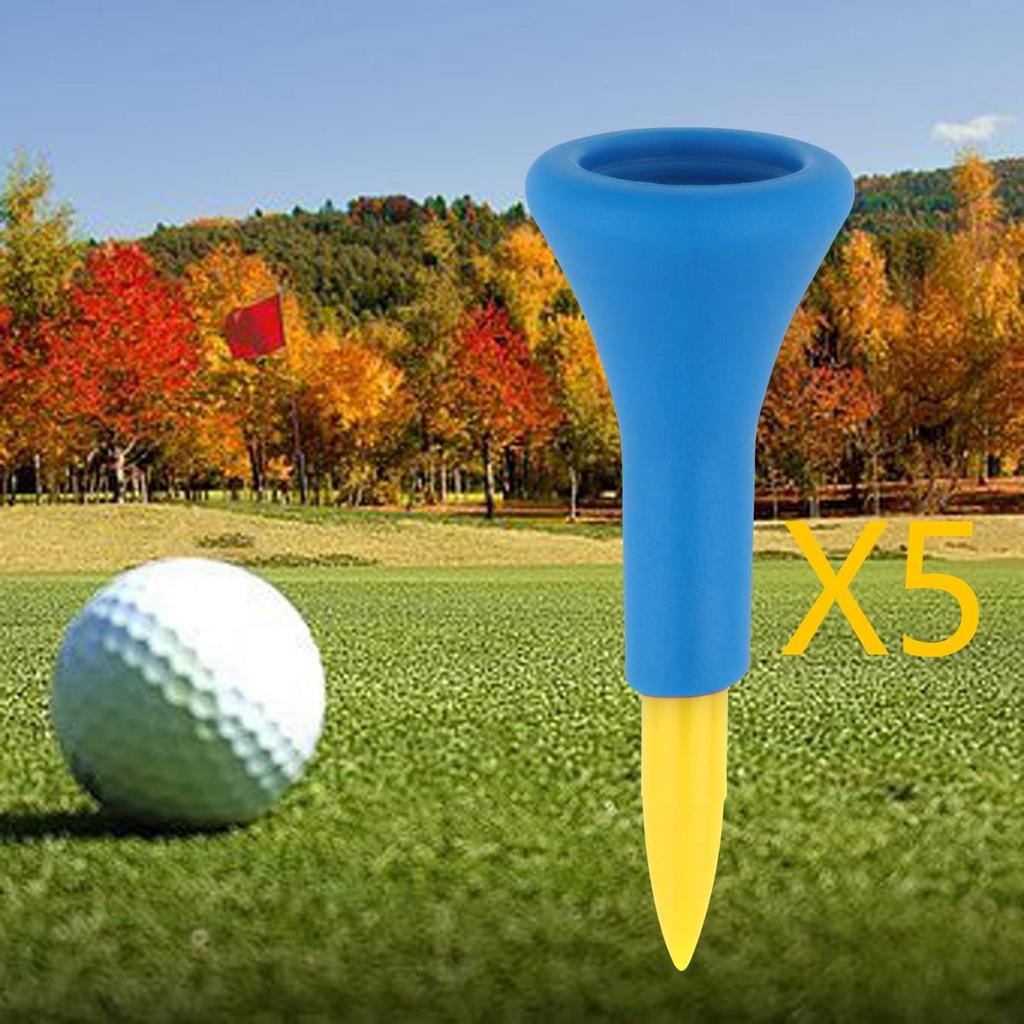 5Pcs Premium Golf Rubber Tees Almost Unbreakable 42mm Training Aid Mat 2" Heights for Range Practice Women Driving Training Gift