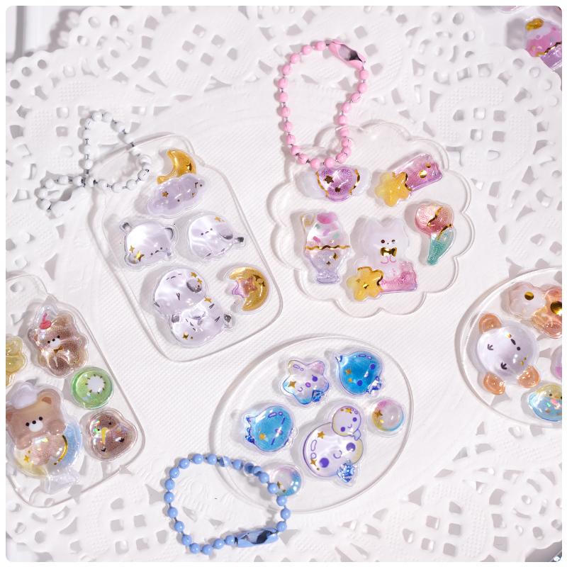 1 pc/4 pcs New Sweet Animals Mini Cartoon 3D Relief Stickers Scrapbooking Diy Journal Cute Stationery Sticker