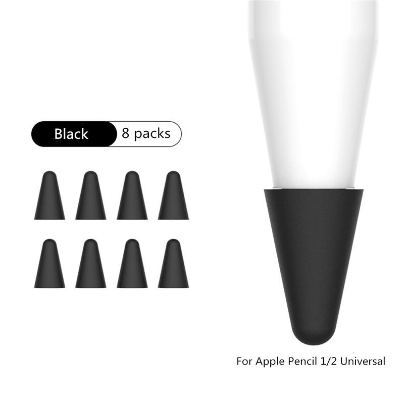 8 шт. Мягкий силиконовый сменный наконечник Чехол для Apple Pencil Стилус для сенсорного экрана Чехол Наконечник Защитная крышка для Apple Pencil 1 2