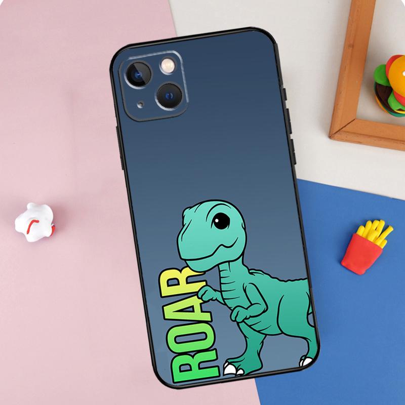 Милый Чехол-Ракушка для Телефона с Динозавром Тираннозавром Для iPhone 16 Pro Max 11 12 13 14 15 Pro Max Mini XR 15 16 Plus 16e