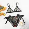 Ladies Sexy Lingerie Set Embroidered Floral Lace Seductive Lingerie Set