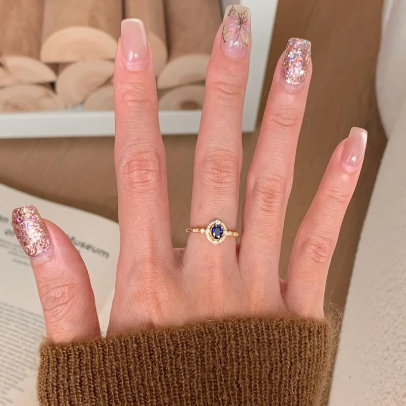 Elegant Lightweight Luxe Copper Ring With Unique Geometry And Glittering Details