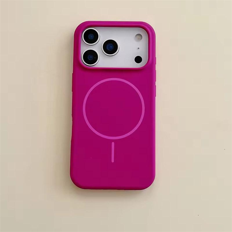 Матовый однотонный чехол из жидкого силикона для iPhone 17 Air 16 15 14 Plus 13 12 Pro Max для беспроводной зарядки Magsafe, противоударный чехол