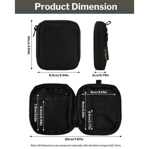 VIPERADE VE34 Small EDC Pouch, Mini EDC Organizer Pouch, Pocket Organizer Pouch EDC Wallet (for Men), Everyday Carry Small EDC Pocket Pouch (VE34-Blac