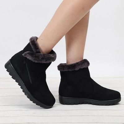 Зимние ботинки, женские зимние ботинки на молнии, женская теплая замшевая обувь на танкетке, женская удобная повседневная обувь на танкетке
