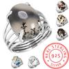 925 Sterling Silver Ring Women Gemstone Handmade Jewelry Birthday Gift Crazy Lace Agate Dalmatian Dendrite Opal Eudialyte Howlite K2 Jasper Cocktail