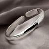 Korean Style Simple Silver Plated White Copper Bangle Bracelet