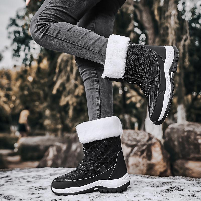 Зимние сапоги размера 36–42, женская зимняя хлопчатобумажная обувь, утепленная теплая обувь, непромокаемые хлопковые ботинки, белая обувь для скалолазания