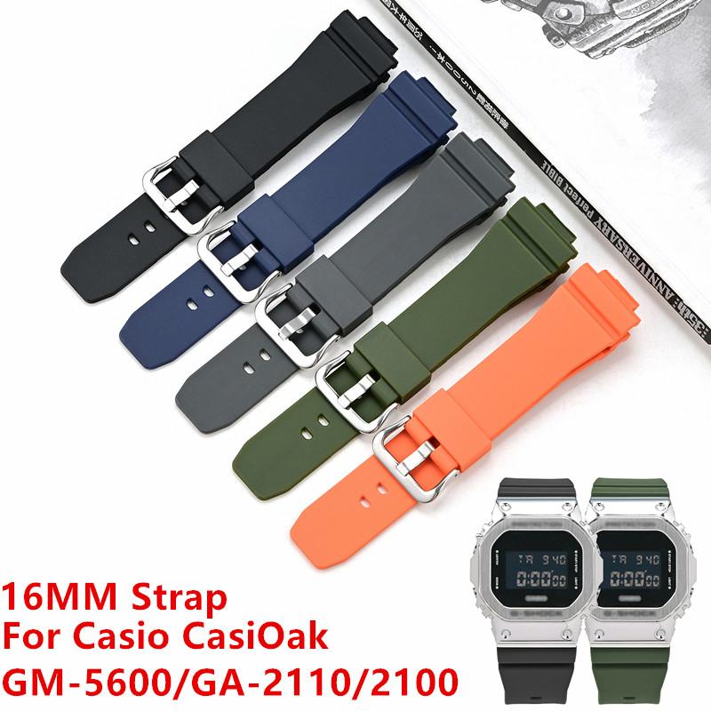 16mm Watch Strap For Casio G-Shock GM-5600/GA2100/GM2100 Quick Release TPU Sport Diving Gshock Watchband Bracelet
