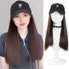LY вышитая черная шапочка-утконос с длинными прямыми волосами женский синтетический парик натуральный и простой в носке подходит для повседневного использования