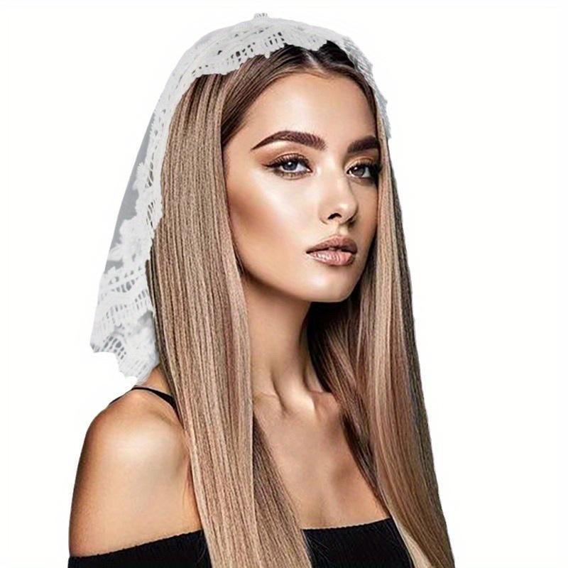 Round Lace Head Scarf Veil for Girl Hair Scarf Hair Decors Church Hair Scarf Headbands Ethnic Wedding Bride Headpiece