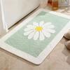Fresh Daisy Style Bathroom Floor Mat, Bathroom Entrance Absorbent Mat, Shower Room Anti slip Carpet Home Decoration