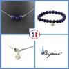 Stones and Minerals. Jewelry Set Bracelet Necklace 3 Lapis Lazuli Pearls 8 Mm. Chain In Customizable Size.