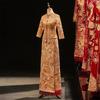 2022 Xiuhe Gold Chinese Wedding Dress: Elegant Slim Dragon and Phoenix Gown for Brides