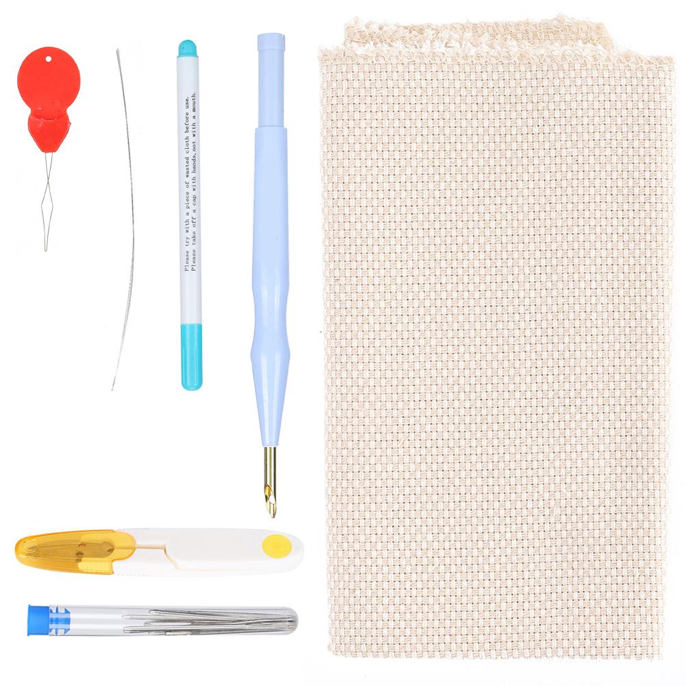 Набор для вышивания Punch Needle DIY Толстая шерстяная пряжа с латунной иглой Набор инструментов с ножницами